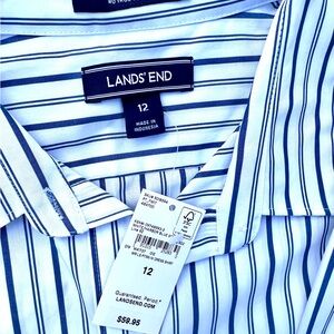 New with tags Ladies Lands' End Striped Shirt